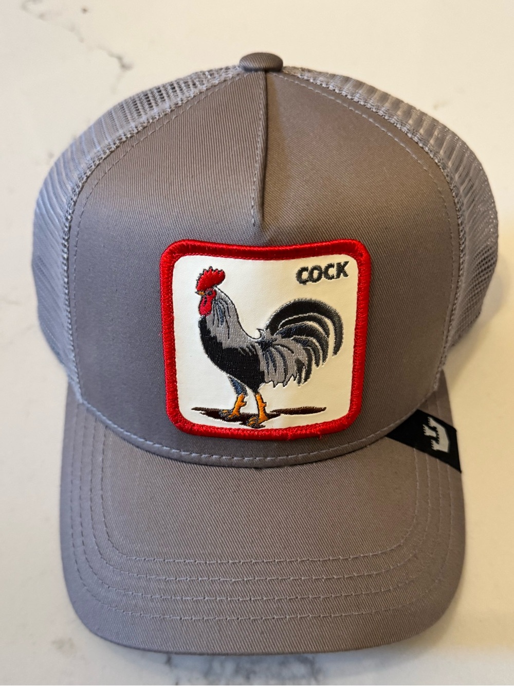 Goorin Bros- Gray Trucker Hat with Rooster Patch - New never worn